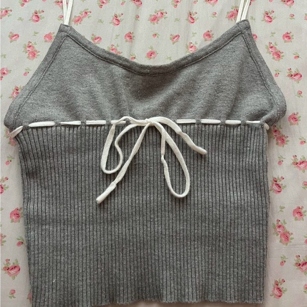 Edikted gray bow tank top